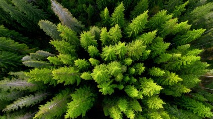 Aerial View of Forest Canopy Patterns with Clear Paths and Untouched Zones in Warm Studio Lighting, Dreamy Focus, Minimal Composition