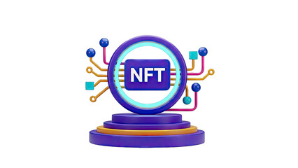 3D NFT Icon on Podium