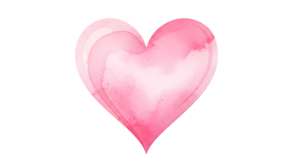 Valentine's day pink heart isolated on transparent background
