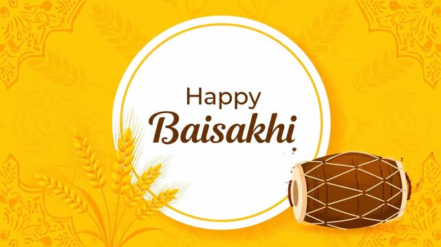 Happy Baisakhi Festival Celebration Background Harvest India