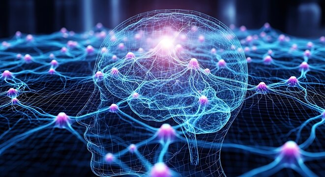 Neural Network Connections and Data Flow. - Powered by Adobe