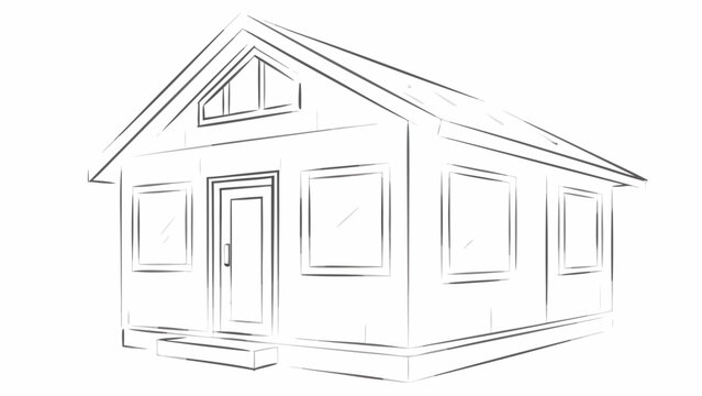 Tiny house concept flat minimalist vector compact home small dwelling simple architecture