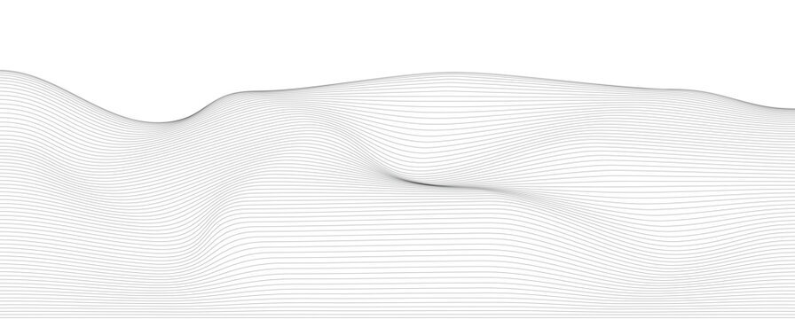 Black wave background. bend line on a white