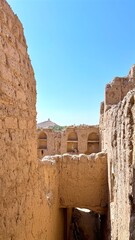 Bright Sunny Scene, Photographer Captures Scenic Rooftop View, Distant Dome Overlooks Adobe Rooftops Beneath Bright Sky, Aerial Perspective Of Rooftops With Distant Dome And Vivid Sky Setting