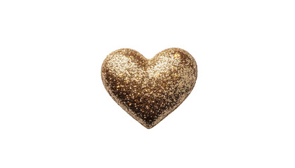 Fototapeta premium Radiant Golden Heart Formed from Sparkling Particles Symbolizing Love and Affection on White Background 