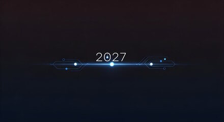 2027 Futuristic Digital Timeline with Technology Interface