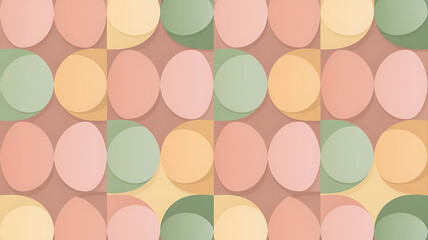 Colorful overlapping circles pattern in pastel shades pink green yellow
