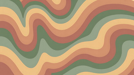 Wavy Pattern with Earth Tone Colors and Green Accents earth tones abstract background