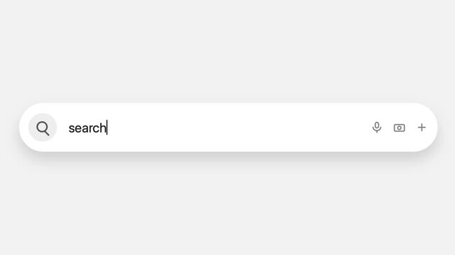 Search Bar Internet browser Animation with typing of the "Search" word usefull for video footage 