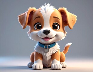 a cute cartoon dog with an orange and white fur