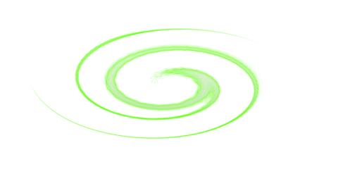 Glowing green spiral on black background