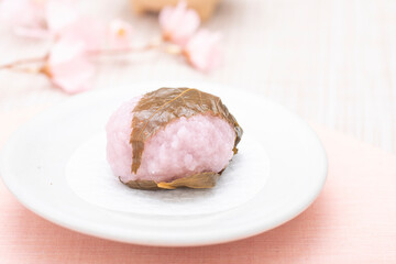 桜餅、道明寺粉、関西風桜餅、さくら、和菓子
