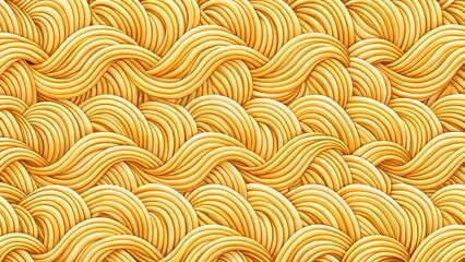 Abstract pattern of wavy yellow ramen noodles for food background
