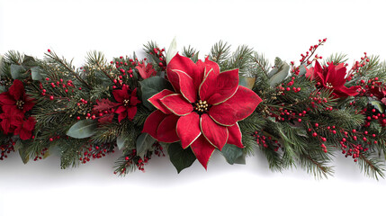 elegant christmas garland arranged horizontally
