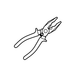 Obraz premium Pliers Outline Icon - Essential Hand Tool for Grip and Cutting