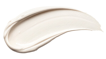 Foundation cream swatch with smooth texture and subtle sheen isolated on white background