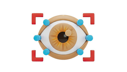 3D Stylized Eye with Targeting Reticle and Sensors