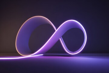 Colorful abstract render of an illuminated infinity symbol with vibrant curves and gradients showcasing modern design in a digital space