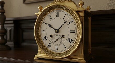 A clock with hands moving counterclockwise.