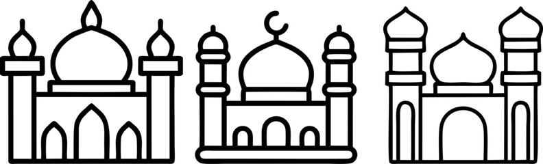 Traditional Mosque Islamic Building Vector Icon  © Cik