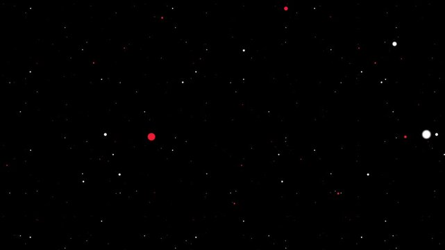 dark space background with small white and red stars