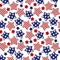 American ethnic-inspired pattern creatively formed in the shape of the American flag. Designed in rich blue and red tones, the artwork blends originality with patriotic symbolism while preserving of 