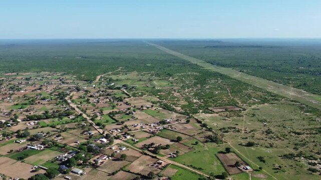 Drone video of a village in Matabeleland, Zimbabwe