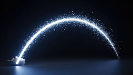 Luminous rainbow arc isolated on white background