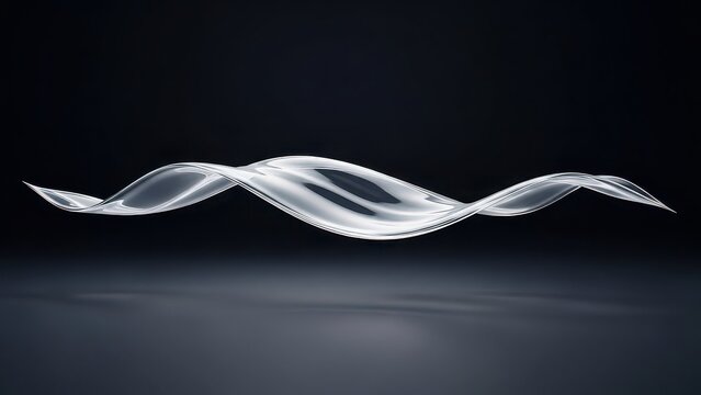 Abstract wave shape, isolated on white background - Powered by Adobe