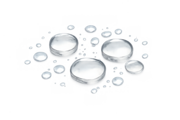 Water drops and liquid droplets creating a transparent condensation dew effect on an invisible surface
