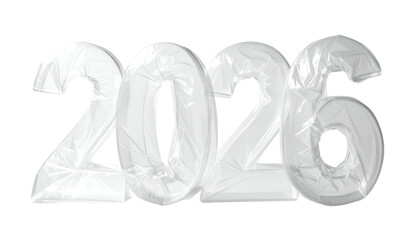 2026 rendered in white, textured, semi-transparent numerals on black