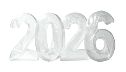2026 rendered in white, textured, semi-transparent numerals on black