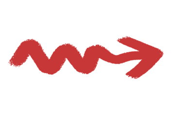 solated red hand-drawn arrow; transparent PNG.