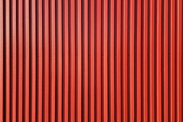 Red Corrugated Metal Wall Texture Background.