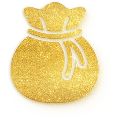 Glowing Gold Fortune Money Bag