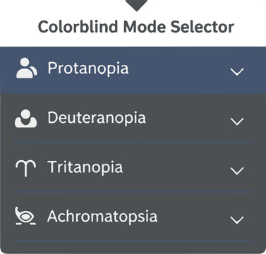 Colorblind Mode Selector User Interface
