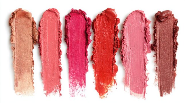 Swatches of lipstick and makeup textures