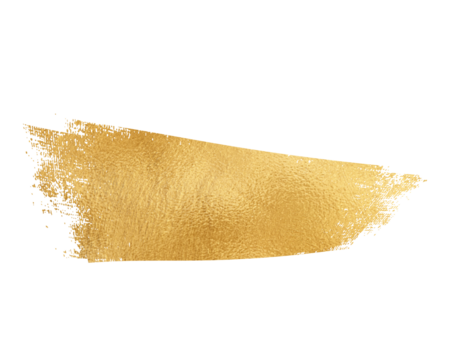 Abstract gold paint brush stroke texture design element on transparent background - Powered by Adobe