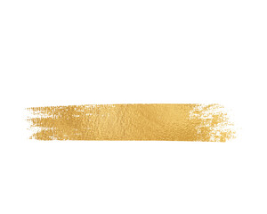 A golden brush stroke texture perfect for design elements on transparent background