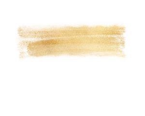 Golden brush stroke texture with rough edges on transparent background