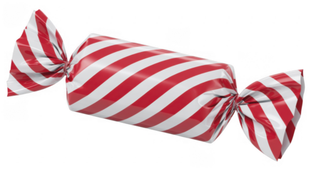 Red and white striped candy wrapper red and white stripes isolated on a transparent background