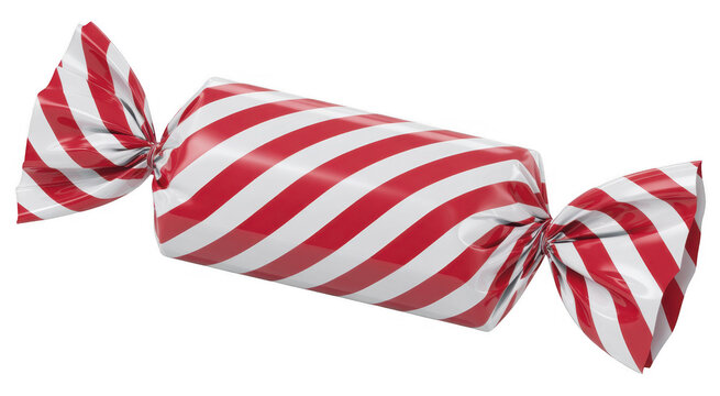 Red and white striped candy wrapper red and white stripes isolated on a transparent background
