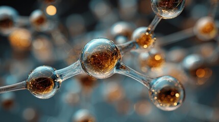 Abstract science molecular structure glowing background