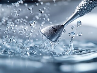 Paddle in water abstract