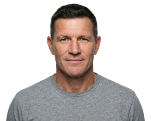 Mature Man Portrait, Confident and Approachable, Gray T-Shirt