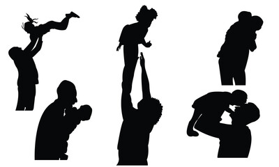 Dad Black Silhouette Design Collection