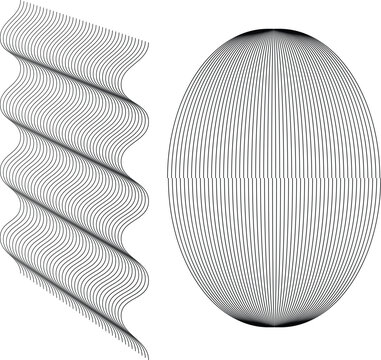 Abstract geometric patterns - spiral and oval designs