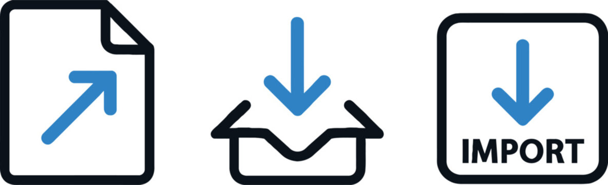 Import Export Document Icons Set