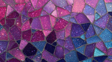 Sparkling mosaic texture in vibrant purple and blue