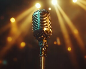 Vintage microphone stage lighting